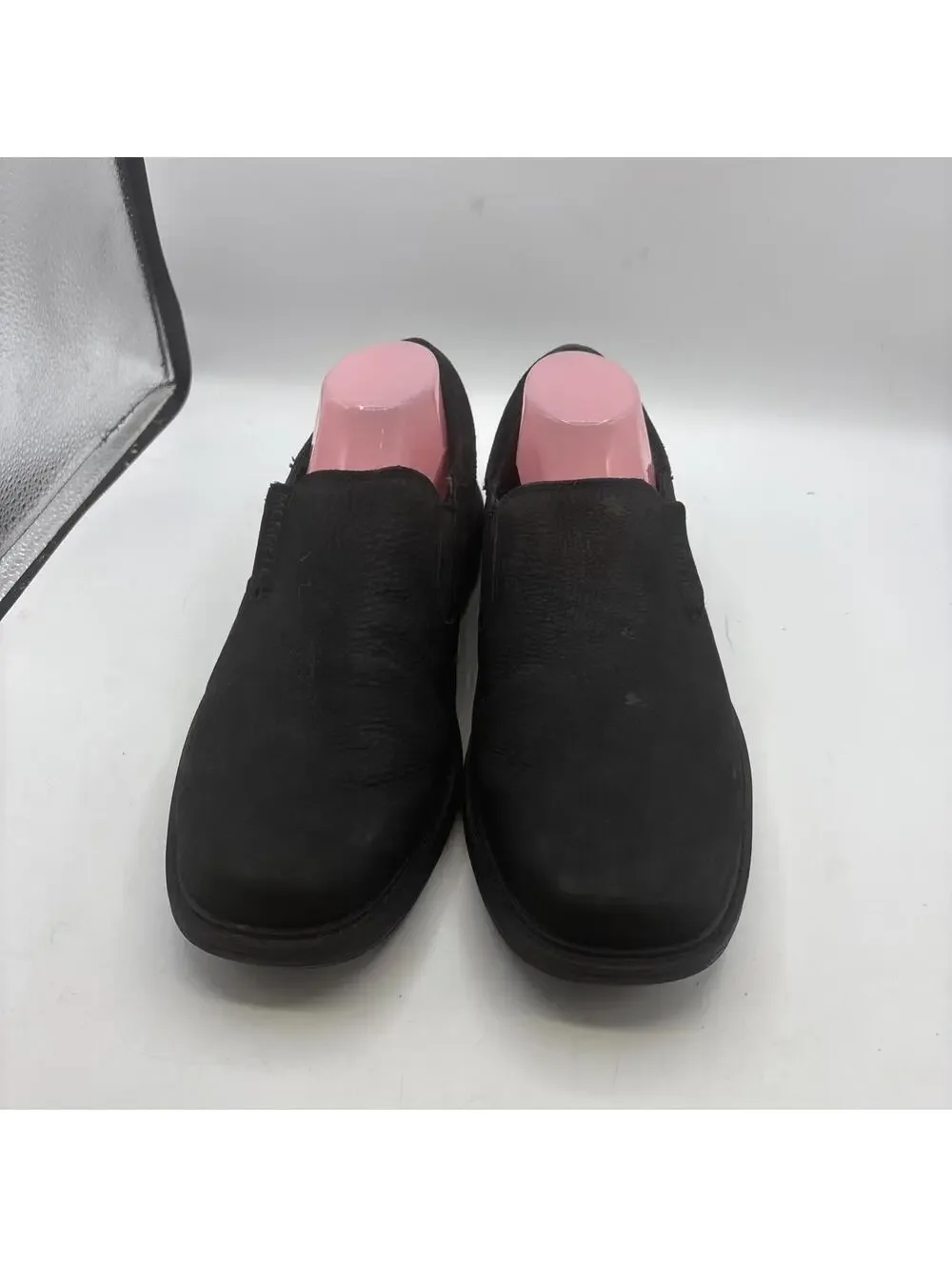 Merrell Womens Spire Stretch Shoe Size 11 Black Leather Wedge SlipOn Clog